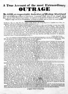 Een waar verslag van de meest buitengewone aanval op Mr. Gee, 1834 door English School